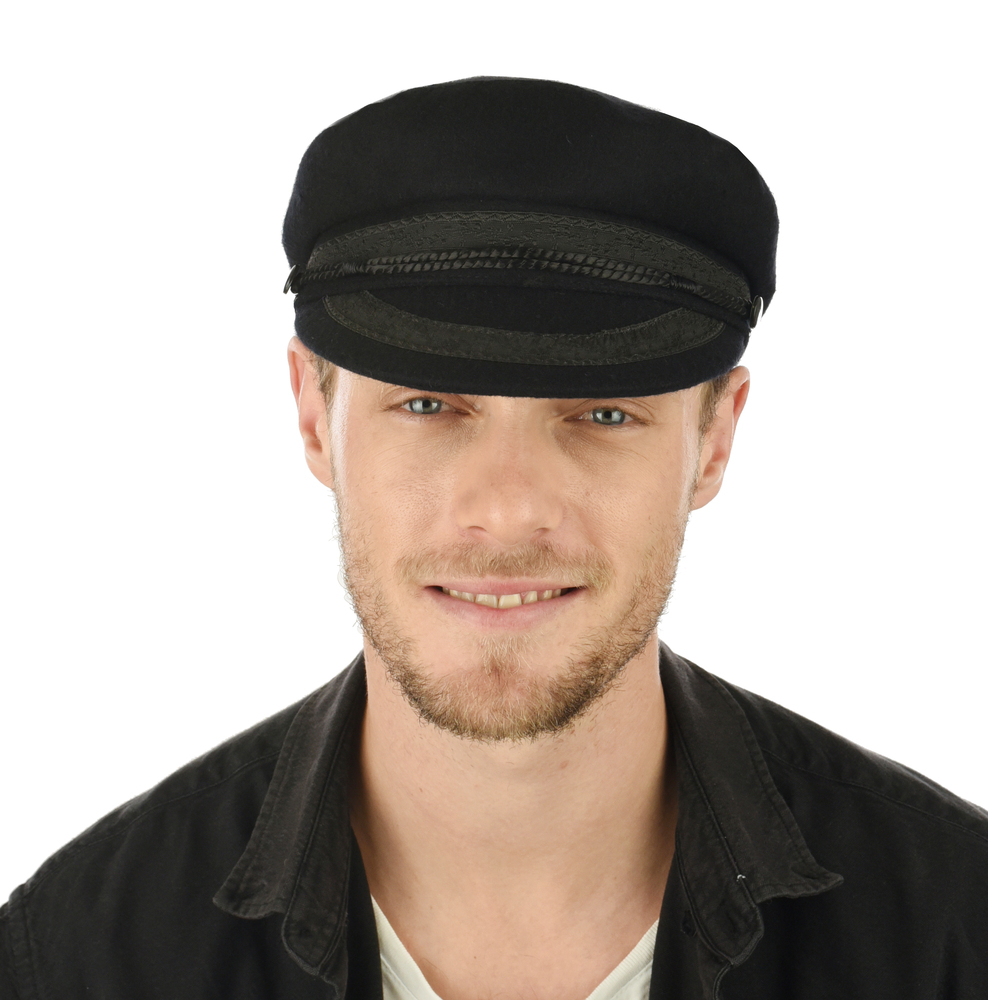 Wool Felt Greek Fisherman Cap Hat Black John Lennon Style | Sydney ...