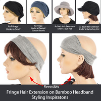 Short Fringe Hair Extension on Bamboo Headband - Janet