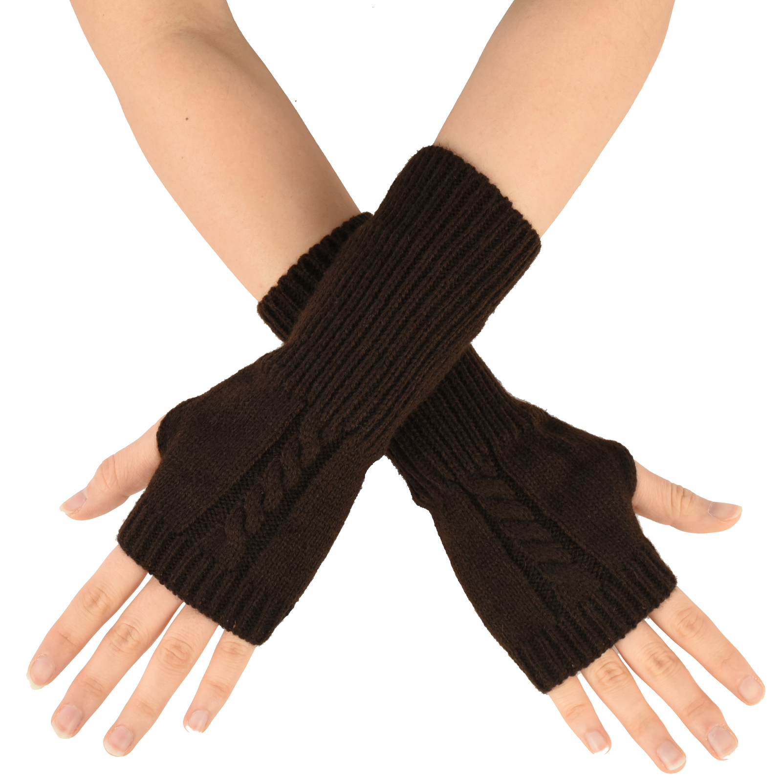 Crochet Knit Wrist Warmers Hand Cuffs Check Twist Wholesale Welcome