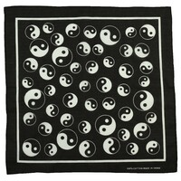 Black and White Yin and Yang 100% Cotton Bandana