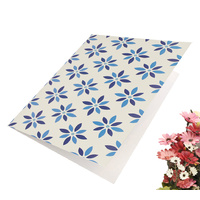 Greeting Card-Shape of Blue Floral Foliage | Pattern 2